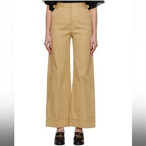 See by chloe Brown Wide Cuffed Trousers